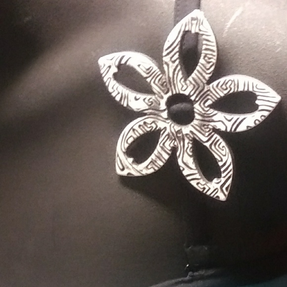 Turquoise Bikini/Halter w Black Piping & Charm - Picture 2 of 7